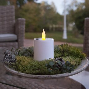 Бяла външна слънчева LED свещ , височина 7,3 см Saul - Star Trading