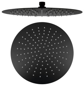 Матово черен душ глава от неръждаема стомана ø 30 cm Slim – Sapho