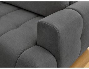 Тъмносив сгъваем/с място за съхранение ъглов диван (ляв ъгъл/L форма) Fuji – Bobochic Paris