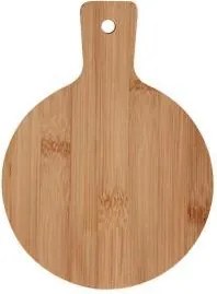 Бамбукова кръгла дъска с дръжка 19x14x0.7см (BW1052S)