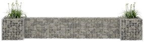 145658 vidaXL Габион плантер Н-образен, стоманена тел, 260x40x40 cм