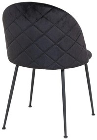 Черни кадифени трапезни столове в комплект от 2 броя Geneve - House Nordic