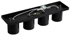 Модерен таванен прожектор черен 4-светлина - Tubo