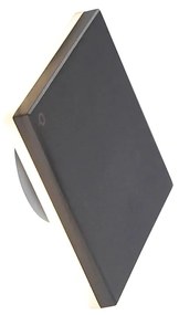 Дизайнерски стенен аплик сив алуминий 15 см с LED 9W - Skyf