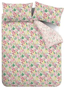 Розово двойно удължено спално бельо 230x220 cm Tilly Floral – Catherine Lansfield