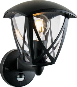 Градински аплик със сензор SPLIT, черен, 1xE27