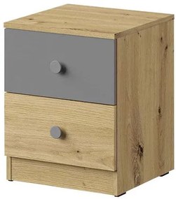 Нощно шкафче Nero 09-Natural-White-Gray