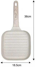Грил тиган Klausberg KB 7812, 18.5см, Мраморно покритие, Хладна на допир дръжка, Индукция, Бежов