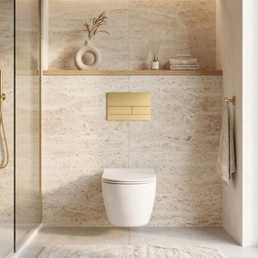 Комплект Структура за Вграждане за WC Slim 024N с Бутон T Brush Gold