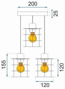 Пендел троен Loft Black 392204