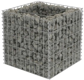 143570 vidaXL Габион повдигната леха, поцинкована стомана, 50x50x50 cм