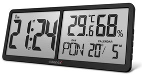 ELDONEX ECL-1110-BK - Цифров стенен часовник TimeCheck 4xAA черен