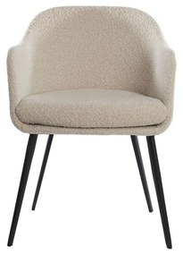 Кремав тапициран трапезен стол с подлакътници Leone – Light &amp; Living