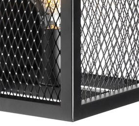 Индустриален стенен аплик черен с мрежа - Cage