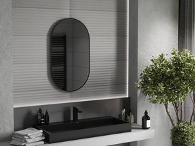 Mexen Loft овално огледало за баня 85 x 50 см, черна рамка - 9851-085-050-000-70