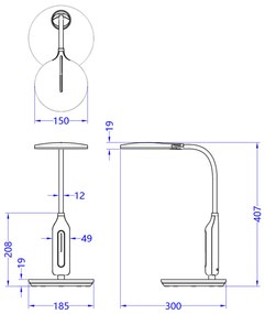 LED настолна лампа Блайн HM4460.01 бял цвят