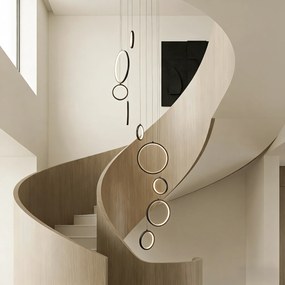 Дизайнерска висяща лампа черна 9-лампи вкл. LED 3-степенно димиране - Vide Anella