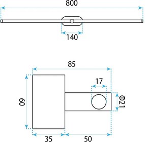 LED аплик за баня APP1891-1W 80 cm GOLD