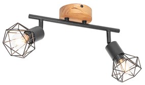 Прожектор черен с дърво въртящ се и наклонен 2-светлина - Mosh