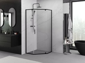 Mexen Exo петоъгълна душ кабина 90 x 90 см, прозрачна, черна - 812-090-090-70-00