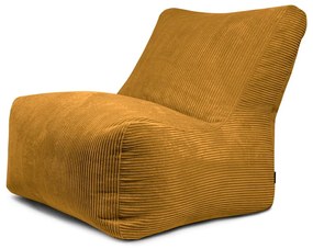 Пуф от рипсено кадифе в цвят горчица Seat 100 Lounge – SLOWDOWN