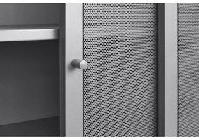 Сиво метално шкафче с плъзгащи се врати 90x140x40 cm Veep – Unique Furniture