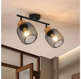 Brilagi - Точково осветително тяло BASKLITE 2xE27/15W/230V каучуково дърво/черно