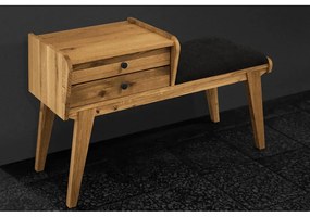 Пейка с чекмеджета от дъбова дървесина със сива седалка Retro - The Beds