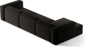 Черен ъглов диван (ляв ъгъл) Bergamo – Cosmopolitan Design