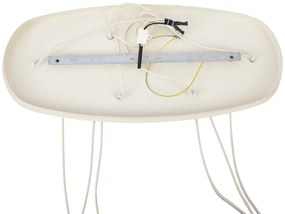 Japandi висяща лампа бежова с текстилни абажури 6 светлини - Yente