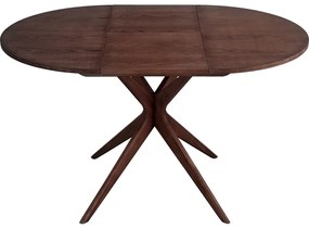 Кръгла сгъваема трапезна маса с допълнителна плоча от декор от орех ø 90 cm Jubi – Ragaba