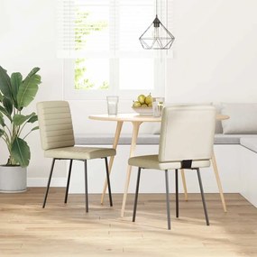 4101167 vidaXL Трапезни столове, 2 бр, кремави, изкуствена кожа