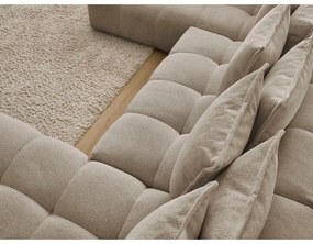 Кафяво-сив шенилов сгъваем/с място за съхранение ъглов диван (ляв ъгъл/U форма) Everest – Bobochic Paris