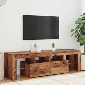 856303 vidaXL ТВ шкаф с LED осветление, 140x36,5x40 см, инженерно дърво