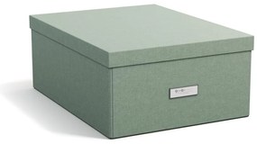 Картонена кутия за съхранение тюркоазена с капак 34,5x45x18,5 cm Katrin Canvas Paper Laminate – Bigso
