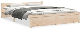 815024 vidaXL Рамка за легло, масивно дърво, 140х190 см