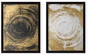 Комплект от 2 картини Кръгове Златна - Tablo Center
