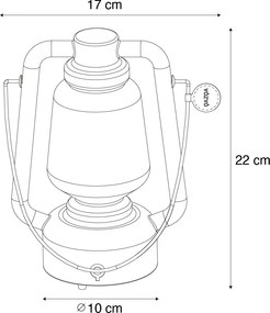 Настолна лампа акумулаторна 22 см IP44 бяла - Storm Mini