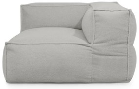 Светлосив пуф от букле Mass Corner 125 Right – SLOWDOWN