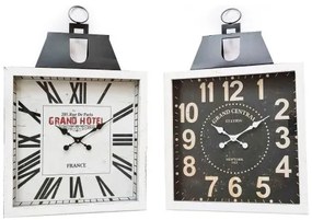 Стенен часовник DKD Home Decor Черен Бял Желязо Дървен MDF (60 x 6 x 89 cm) (2 pcs)