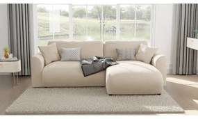 Бежов кадифен ъглов диван (променлив) Lorine – Ropez