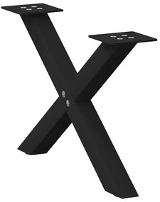 4012876 vidaXL Крака за масичка за кафе, X-образни, 2 бр., черни, 50 x (30-31) см, стомана