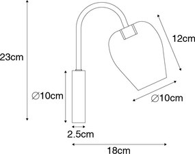 Интелигентна стенна лампа златиста със стъкло с Wi-Fi G9 - Elien