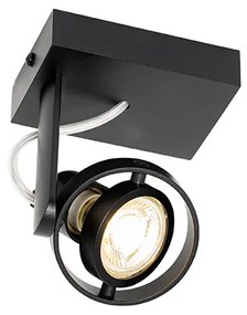 Модерен таванен прожектор черен регулируем GU10 50mm - Master