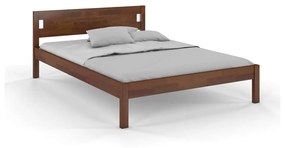 Двойно легло от борова дървесина 140x200 см в тъмнокафяв цвят Laxbaken - Skandica