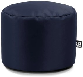 Тъмносин детски пуф от изкуствена кожа Dot M – So Soft?