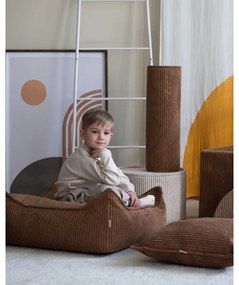 Кафяв детски пуф от рипсено кадифе Square – Wigiwama