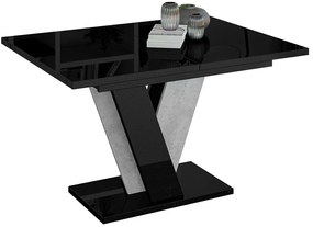 Маса Viney разтегателен -Черен гланц – concrete