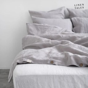 Светлосив ленен чаршаф за двойно легло 200x220 cm - Linen Tales