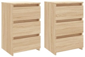 806218 vidaXL Нощни шкафчета 2 бр сонома дъб 40x35x62,5 см инженерно дърво